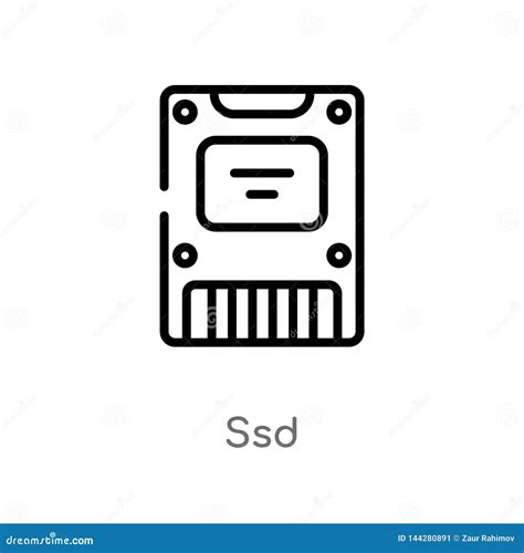 Outline Ssd Vector Icon Isolated Black Simple Line Element