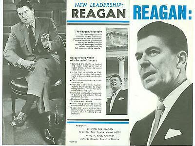 Original 1980 Kansas Ronald Reagan For President Brochure Antique