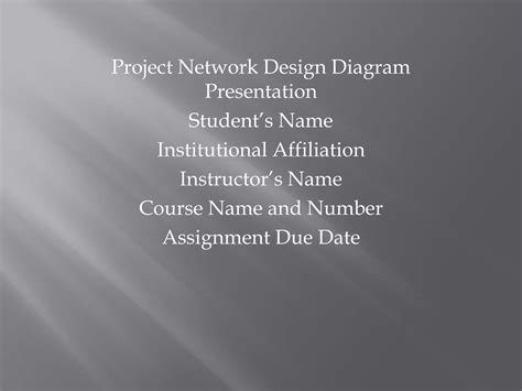 SOLUTION: Project network design diagram presentation project network ...