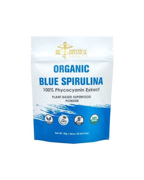 Usda Organic Blue Spirulina Powder 30g Dr Botanical Health