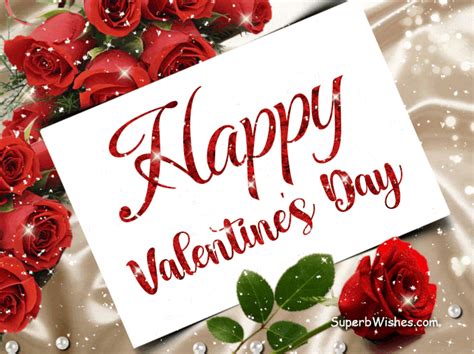 Happy Valentines Day Greeting Card With Lovely Roses  Superbwishes