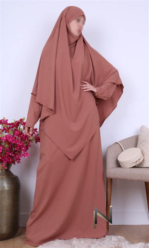 Piece Jilbab Abaya And Khimar Light Jazz Fabric Round Neck Abaya