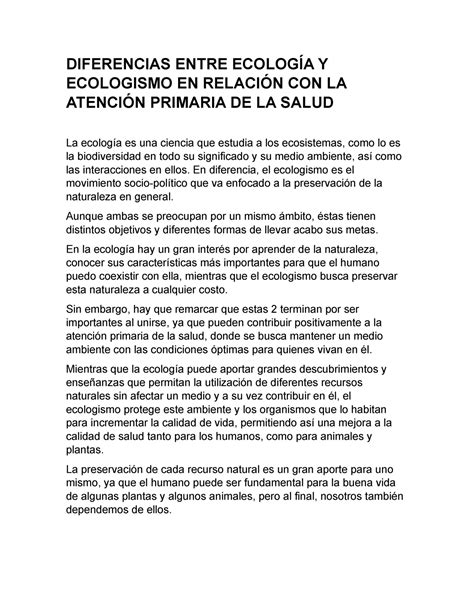 Ambientales Tema 10 Resumen Educación Ambiental DIFERENCIAS ENTRE