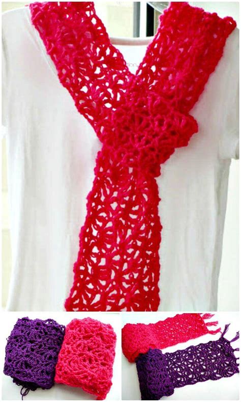 How To Free Crochet Alana Lacy Scarf Pattern Free Crochet Pattern