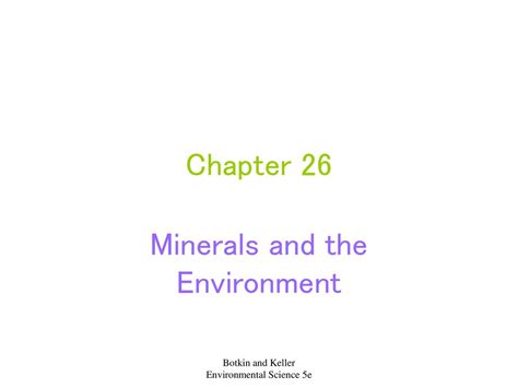 Minerals And The Environment Ppt Download