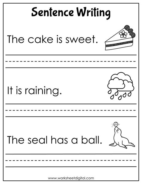 20 Printable Sentence Writing Worksheets Simple Sentenceswriting