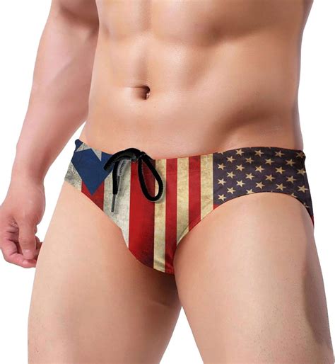 Gahaha Swim Briefs For Men Vintage Flags Swimming Suits Low Rise With