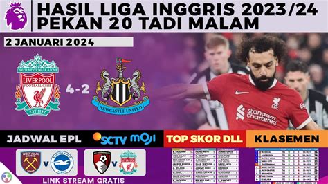 Hasil Liga Inggris Tadi Malam Liverpool Vs Newcastle 4 2 Epl 2023