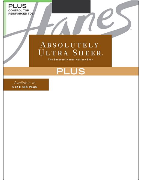 Hanes Absolutely Ultra Sheer Control Top Pantyhose With Reinforced Toe