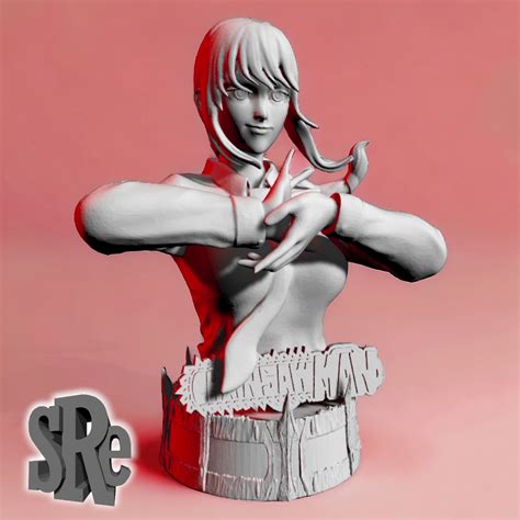 STL File Makima Bust Chainsaw Man Man Chainsaw Man 3MF Model To