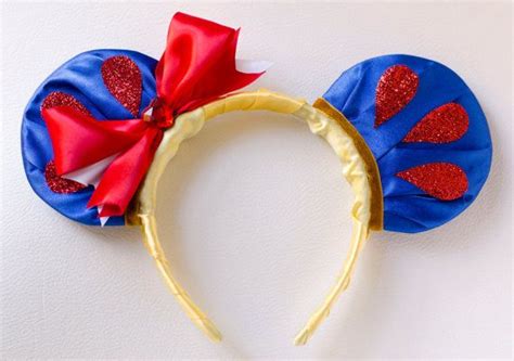 Snow White Inspired Mickey Mouse Ear Headband Disney Mouse Ears Mickey Mouse Ears Headband