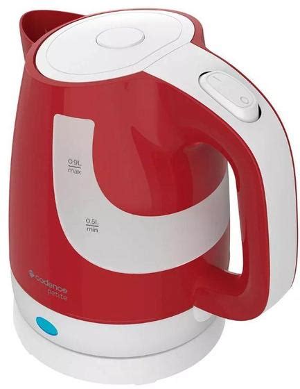 Chaleira Eletrica Cadence Lux Red 1100w 900ml C Desligamento