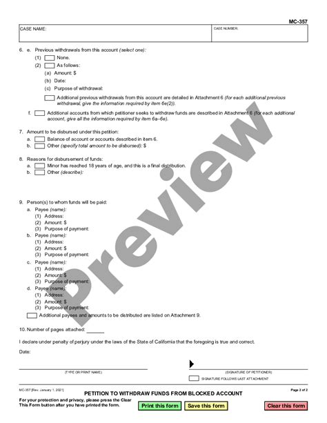 Santa Clarita California Petition For Withdrawal Of Funds From Blocked