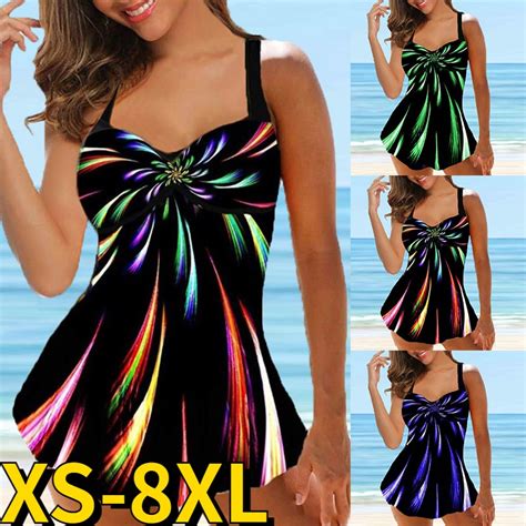 2022 New Women Sexy Two Piece Set Tankini Swimwear Abstract Printing Bikini Monokini Set Summer