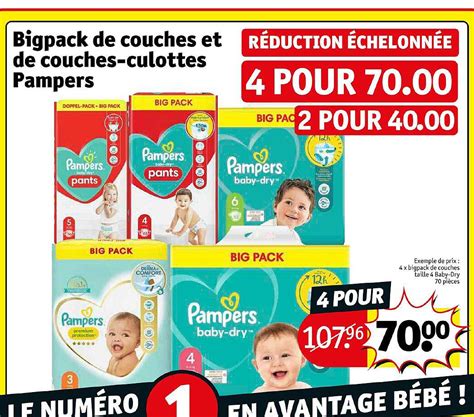 Promo Bigpack De Couches Et De Couches Culottes Pampers Chez Kruidvat