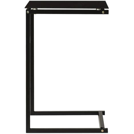 Mesa Auxiliar De Vidrio Templado Negro X X Cm Vidaxl