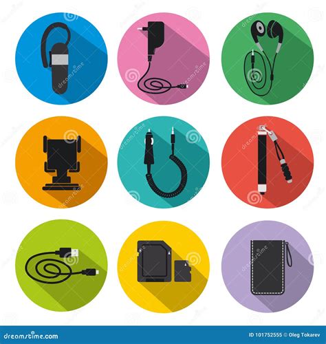 Mobile Accessories For Phone Stock Vector Illustration Of Cable