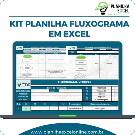 Kit Planilha Templates De Fluxogramas Em Excel