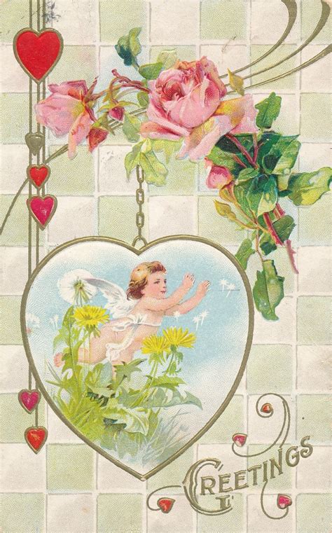 Valentine Antique Early 1900 S Valentine Postcard Cherub Etsy