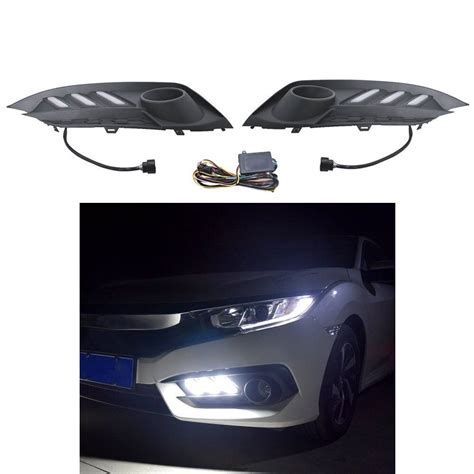 Para Honda Civic DRL 2016 18 luz de circulación diurna luz antiniebla