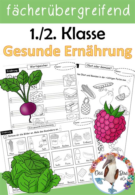 Gesunde Ernährung Sachunterricht fachübergreifend in der 1 und 2