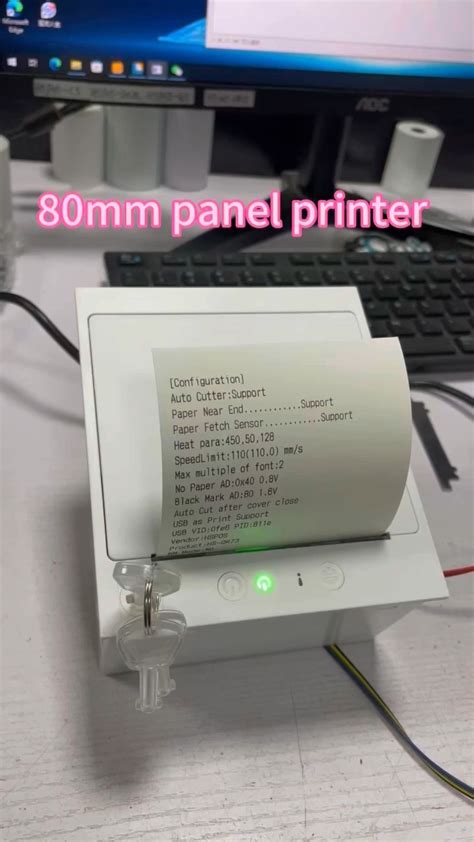 Hspos Newest 3inch Thermal Receipt Panel Printer 80mm Paper Usb Serial