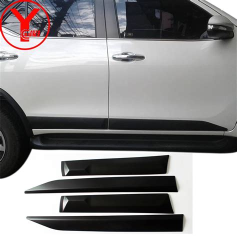 Ycsunz Fortuner Black Side Doors Cladding Molding Trim Guard