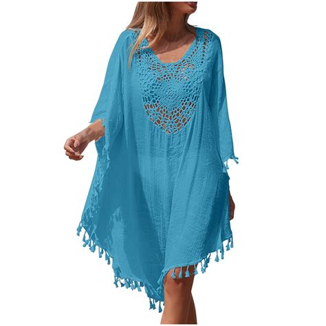 Apexfwdt Women S Cover Up Hollow Out Tassel Swimsuit Sleeve Bikini