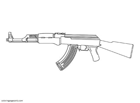 Desenhos de Arma de Fogo Para Colorir 22 e Imprimir Pintar Grátis Online