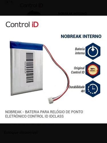 Bateria Nobreak Para Relogio De Ponto Control Id Rep Idclass