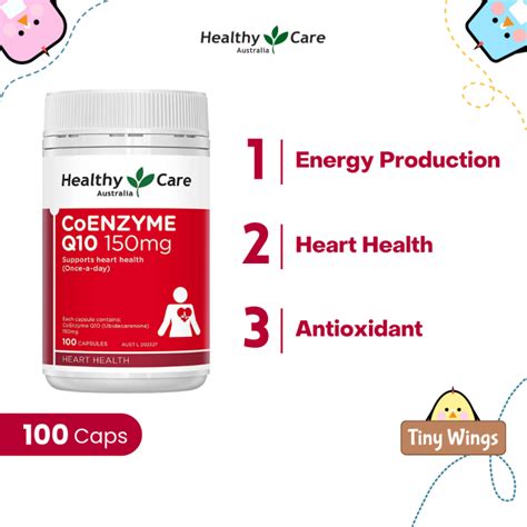 100 Authentic Healthy Care Coenzyme Q10 150mg 100 Capsules