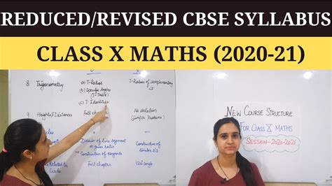 Cbse Reduced Revised Syllabus For Class X Maths Deleted