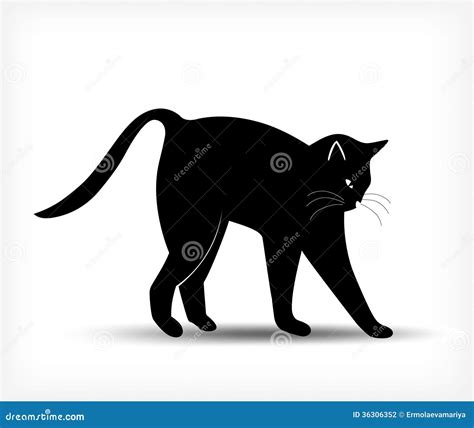 Silueta De Un Gato Negro Vector Fotografía De Archivo Imagen 36306352