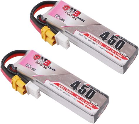 Amazon GAONENG 450mAh 2S HV LiPo Battery 7 6V 80 160C XT30 Plug