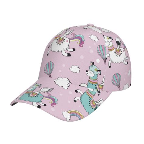 Daiia Llama Unicorn And Rainbow Baseball Cap Men Women Classic