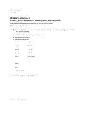 Graded Assignment Systems Of Linear Equations And Inequalities