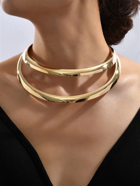 Gargantilha Em Camadas Fashion Jewelry Gold Collar Necklace Stylish