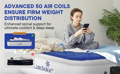 Luxchoice Queen Air Bed With Built In Electric Pump Inflatable Mattress