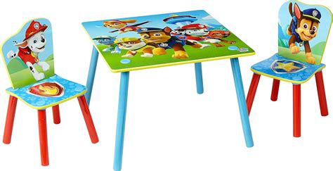 Paw Patrol Conjunto Infantil De Mesa Y Dos Sillas Madera Multicolor