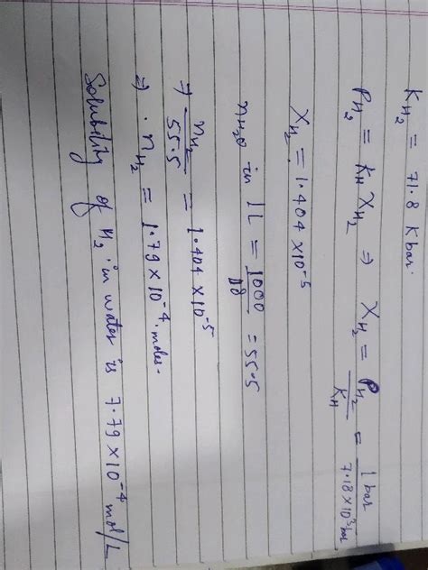 The Solubility Of A Gas In Water Is 0 001M At STP Determine Its Henry