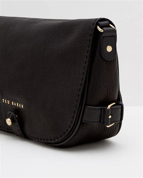 Ted Baker Leather Crossbody Saddle Bag In Black Lyst