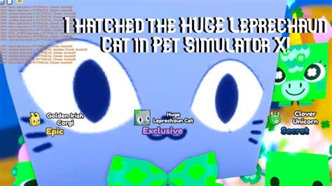 Hatching The Huge Leprechaun Cat In Pet Simulator X Youtube