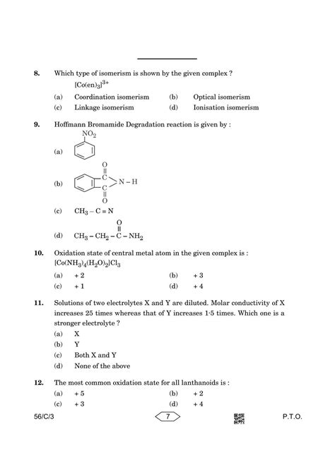 Cbse Class Chemistry Compartment Question Paper