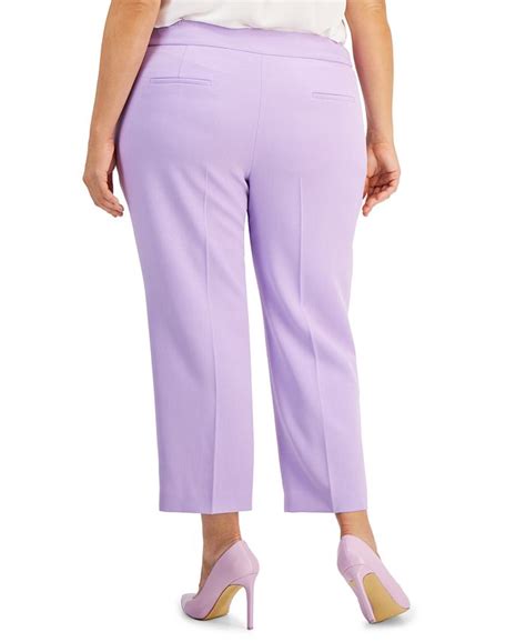 Kasper Plus Size Stretch Crepe Straight Leg Ankle Pants Macys