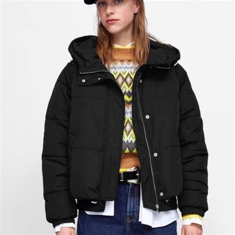 Zara Jackets And Coats Zara Trf Oversized Black Bomberpuffer Poshmark