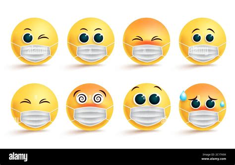 Emoticono Emoticono M Scara Facial Smiley Conjunto De Vectores Emoji