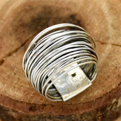 Handgemachter Wraparound Silber Draht Ring Sterling Silber Etsy