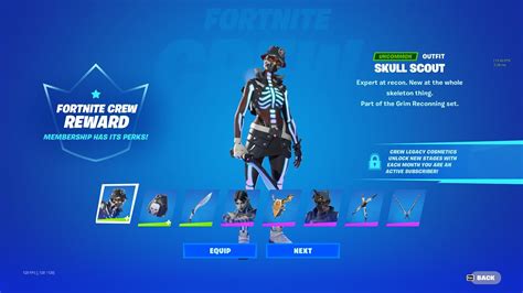 Skull Scout December Crew Pack Skin Og Fortnite Youtube