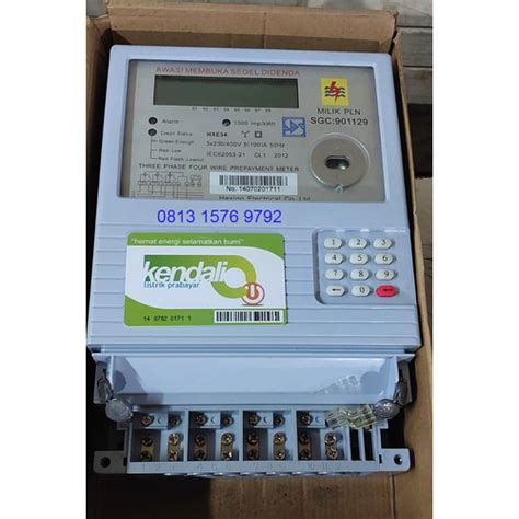 Jual KWH Meter Digital 3 Phase Prabayar Tipe HXE34 400Volt 100A Cl 1