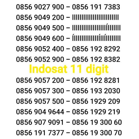 Jual Nomor Cantik Indosat IM3 M3 Ooredoo 11 Digit Bukan 10 Nomer 4G